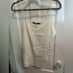 Like new Quince silk tank top in cream/white